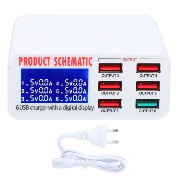 SUNSHINE SS-304Q 6 PORT INTELLIGENT USB FAST CHARGER