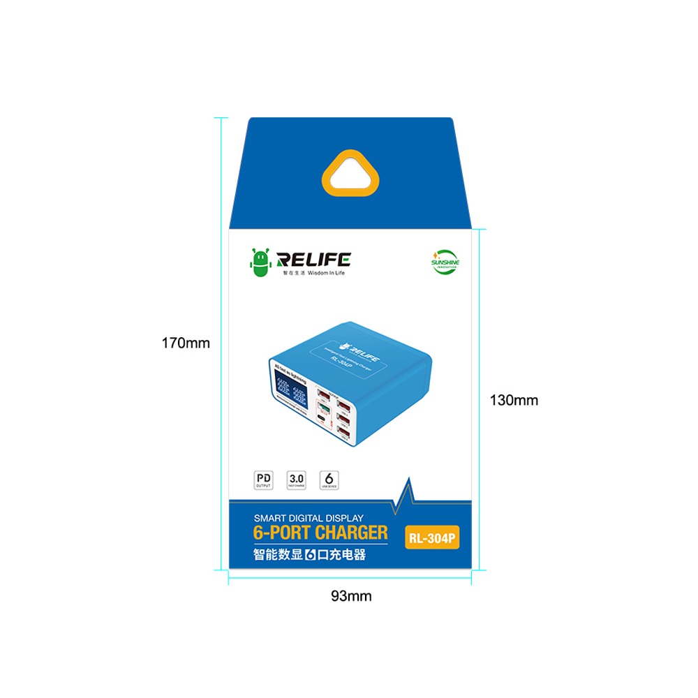 RELIFE RL - 304P SUPER FAST 6 PORT USB CHARGER - Image 4