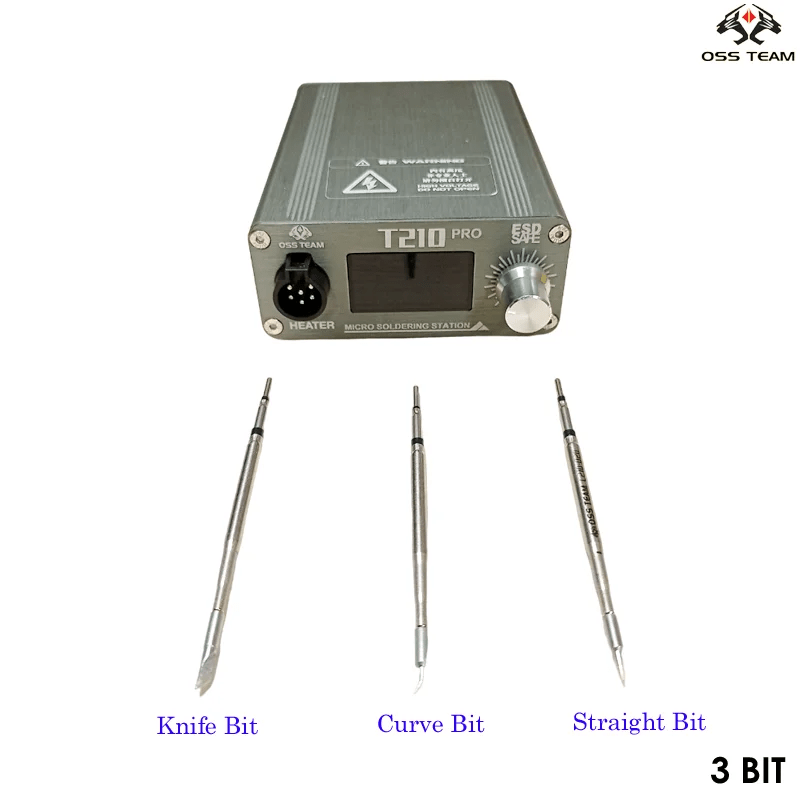 OSS TEAM T210 PRO SOLDRING IRON STATION (3pcs bit set) - Image 4