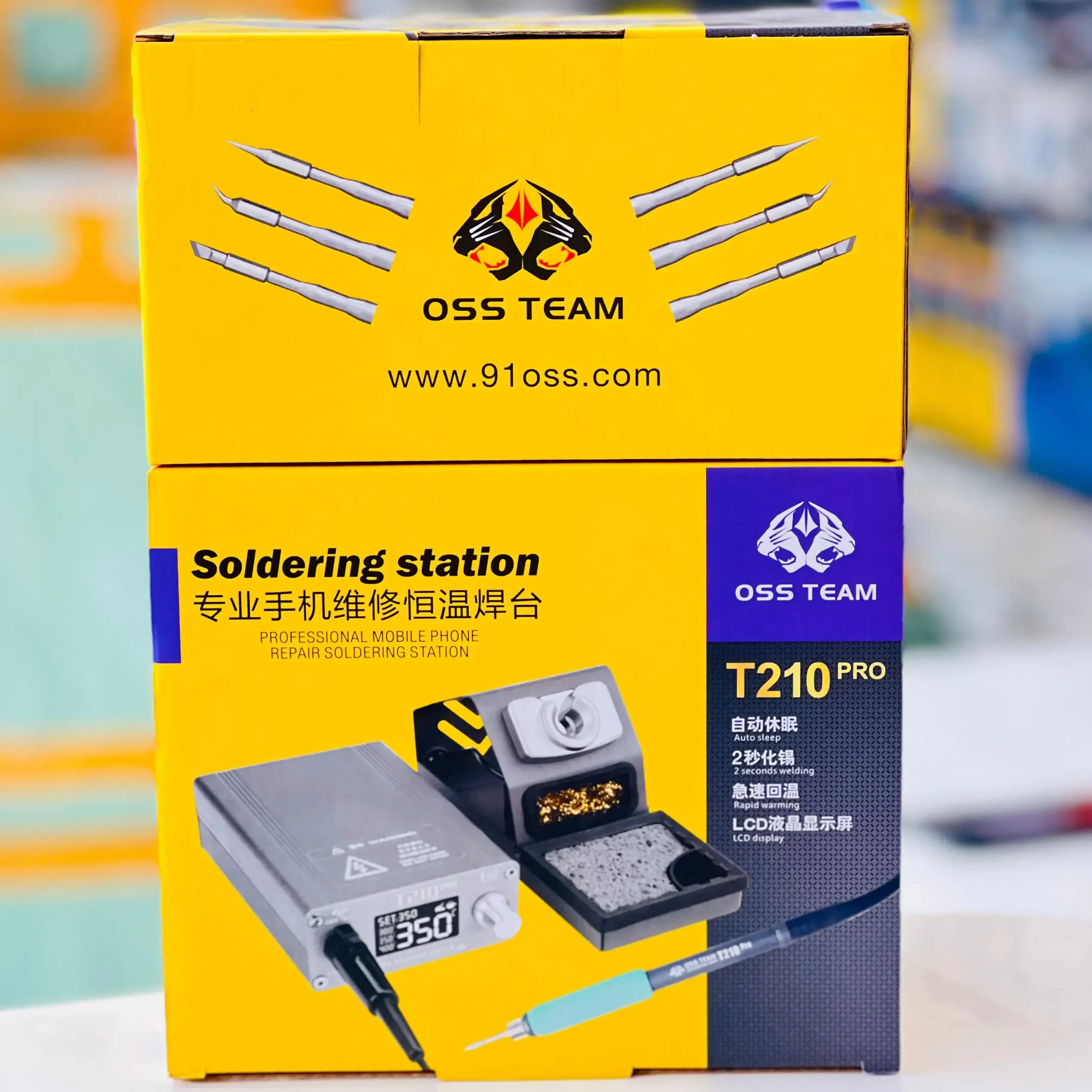 OSS TEAM T210 PRO SOLDRING IRON STATION (3pcs bit set) - Image 5