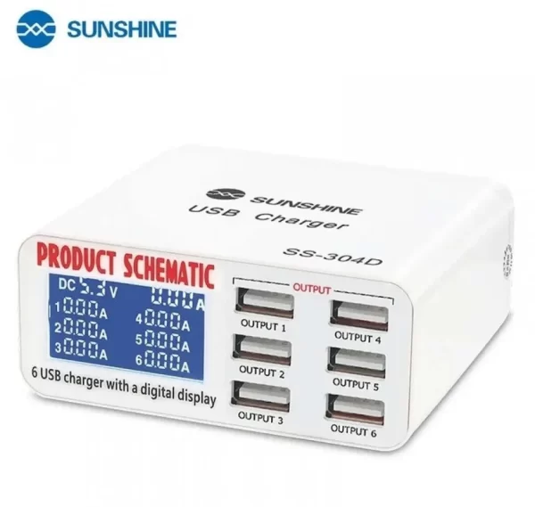SUNSHINE SS-304Q 6 PORT INTELLIGENT USB FAST CHARGER