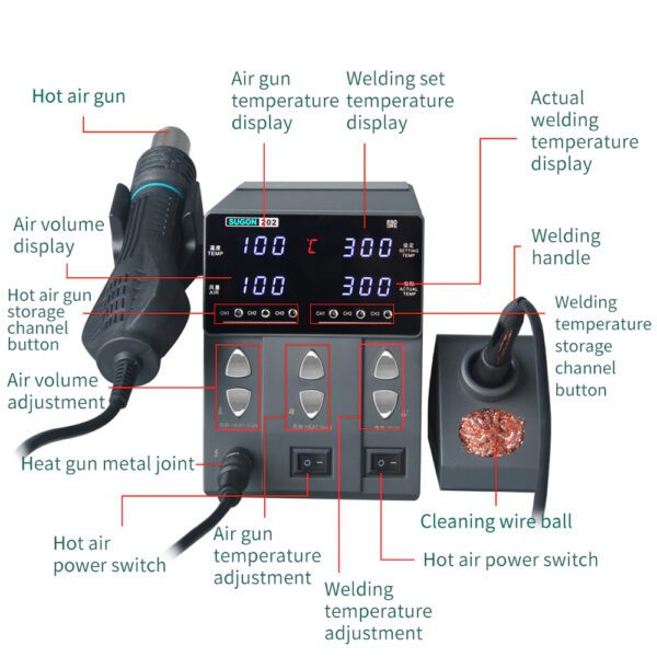 SUGON 202 DIGITAL 2 IN 1 SMD REWORK STATION - Image 4