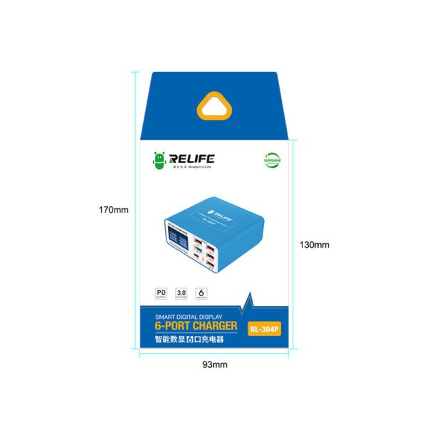 RELIFE RL - 304P SUPER FAST 6 PORT USB CHARGER - Image 4
